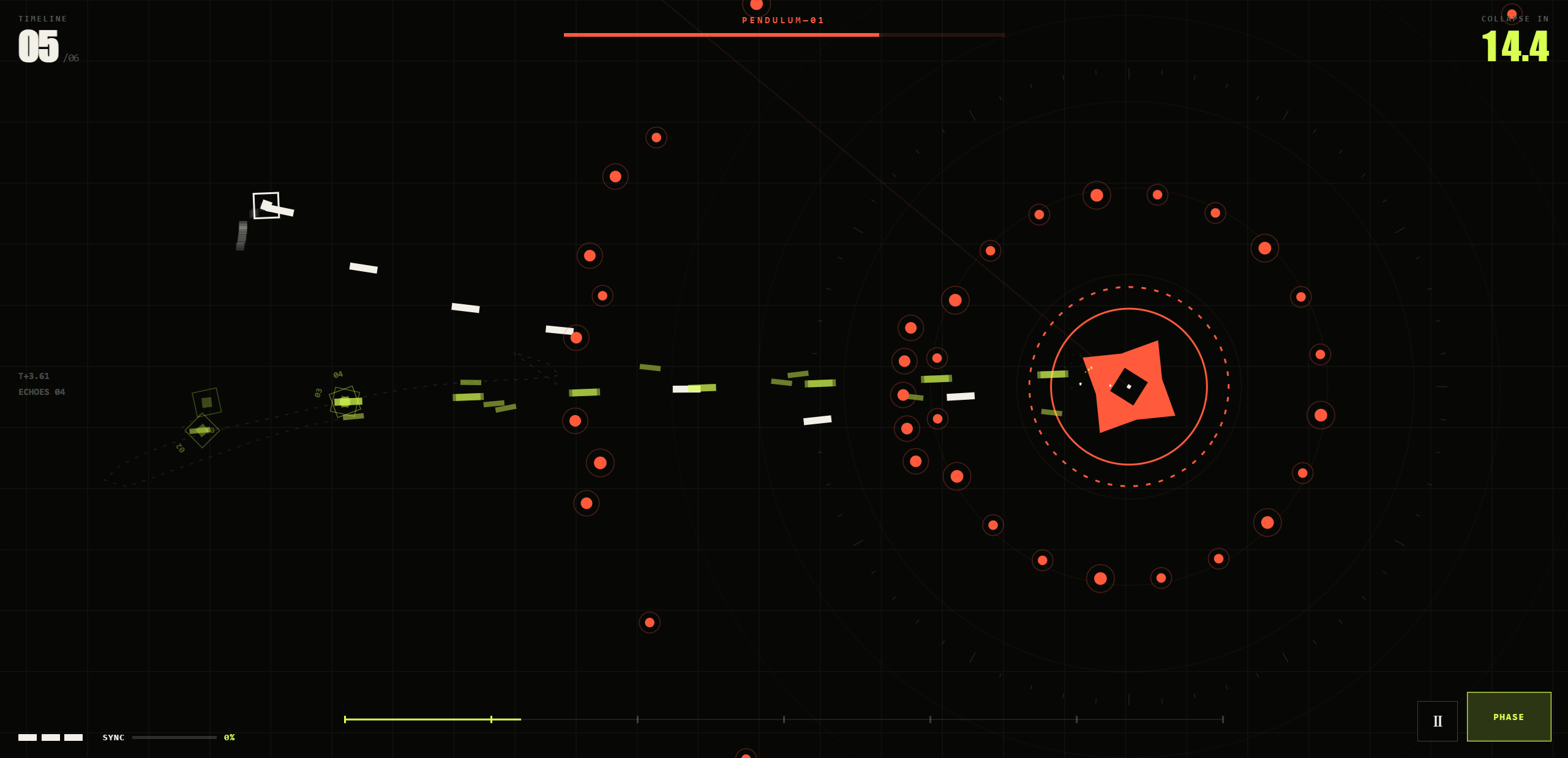 TIMEFOLD battle with four recorded selves attacking a boss